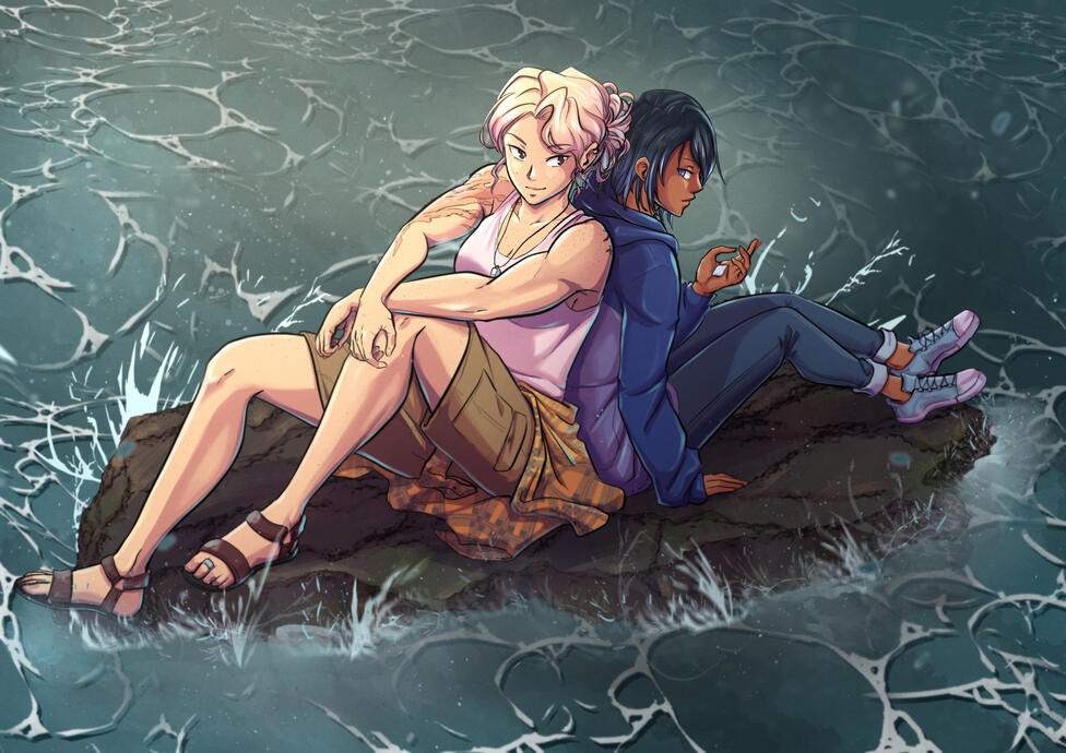 Webtoon promo art, Ships in Bottles, 2022